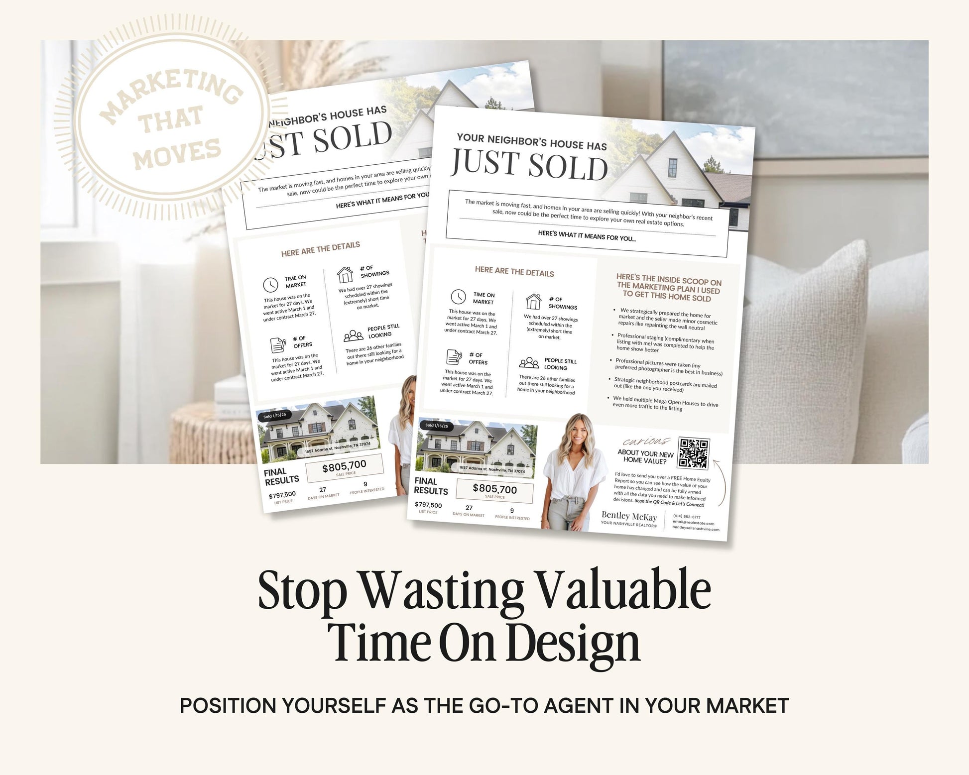 Real Estate Sold Neighbor's House Flyer | Just Sold Letter | Real Estate Mailer | Real Estate Farming Flyer | Real Estate Marketing | Canva