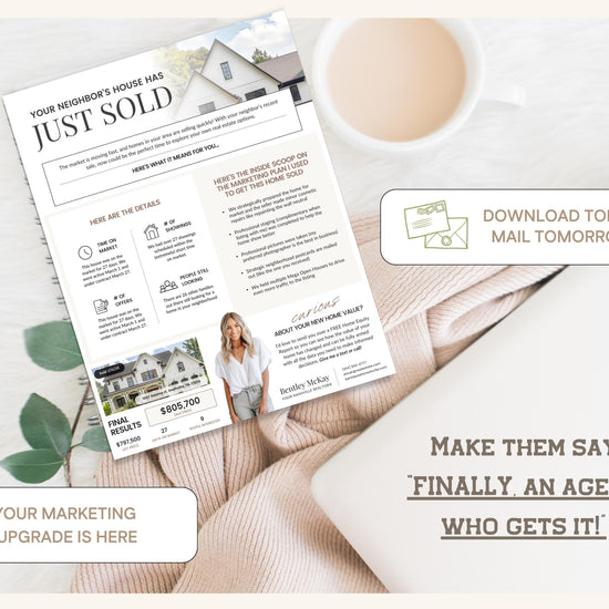 Real Estate Sold Neighbor's House Flyer | Just Sold Letter | Real Estate Mailer | Real Estate Farming Flyer | Real Estate Marketing | Canva