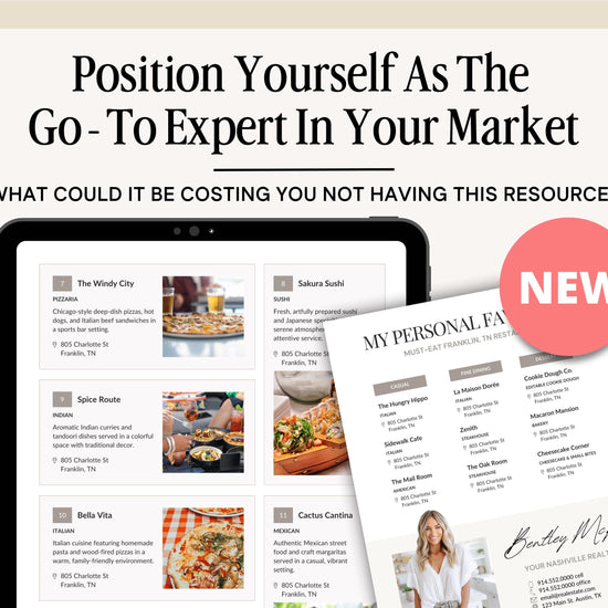 Restaurant Guide Real Estate | Community Guide | Real Estate Local Guide Template | Real Estate Lead Magnet | Newsletter | Home Buyer Guide