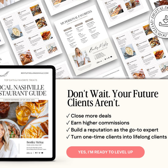 Restaurant Guide Real Estate | Community Guide | Real Estate Local Guide Template | Real Estate Lead Magnet | Newsletter | Home Buyer Guide