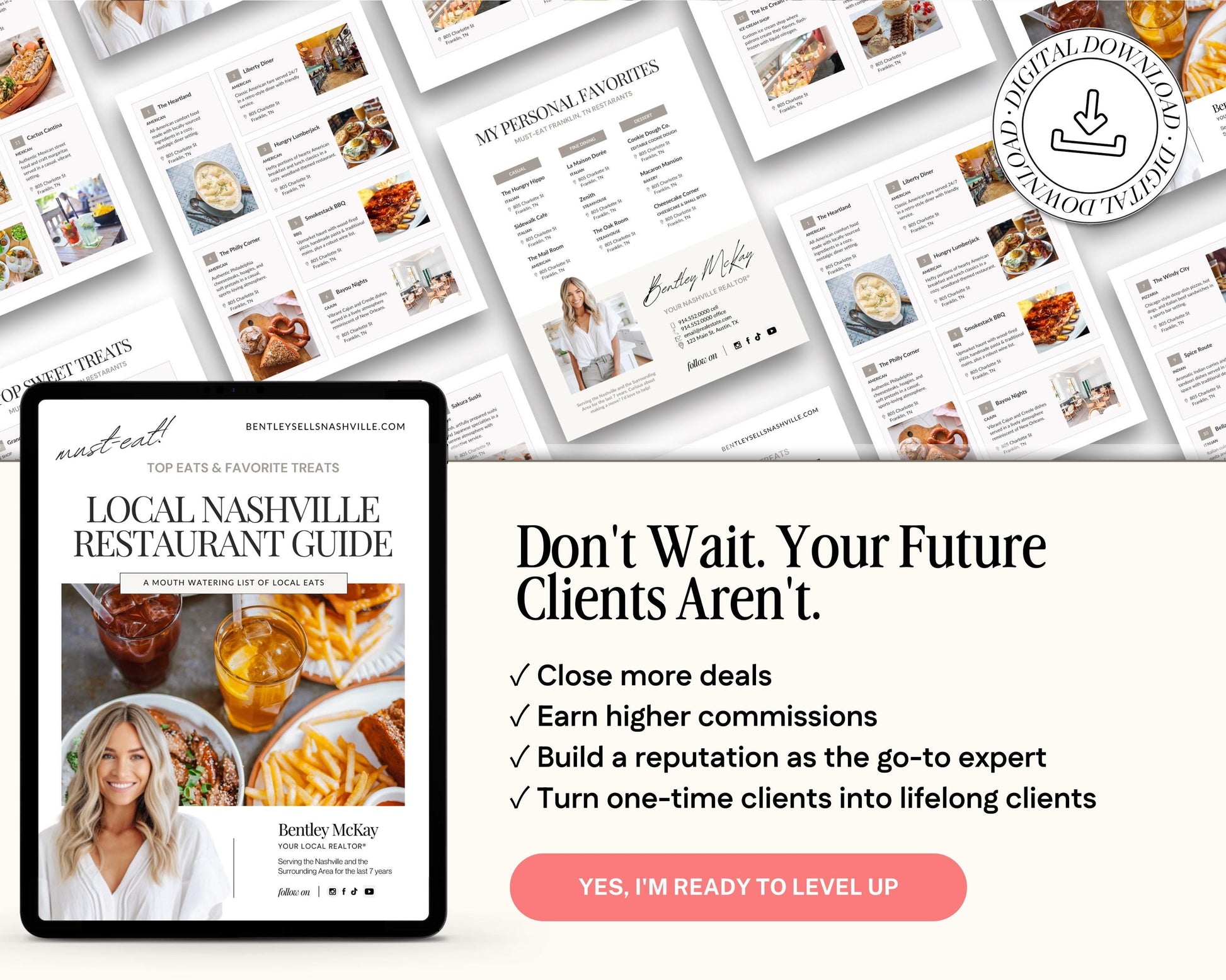 Restaurant Guide Real Estate | Community Guide | Real Estate Local Guide Template | Real Estate Lead Magnet | Newsletter | Home Buyer Guide
