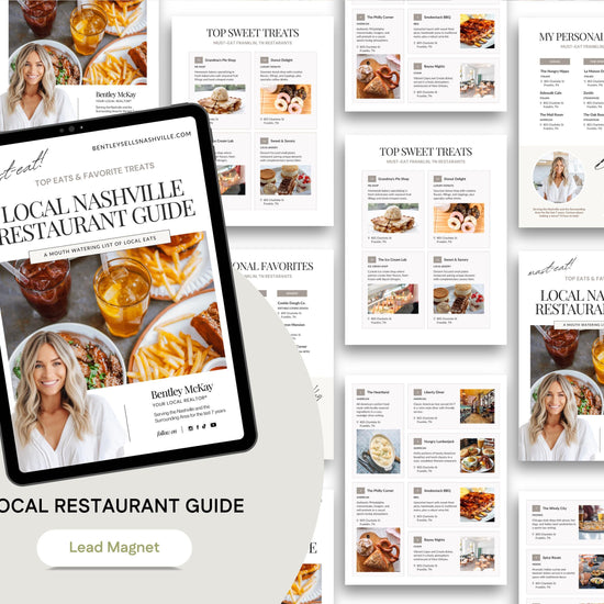 Restaurant Guide Real Estate | Community Guide | Real Estate Local Guide Template | Real Estate Lead Magnet | Newsletter | Home Buyer Guide