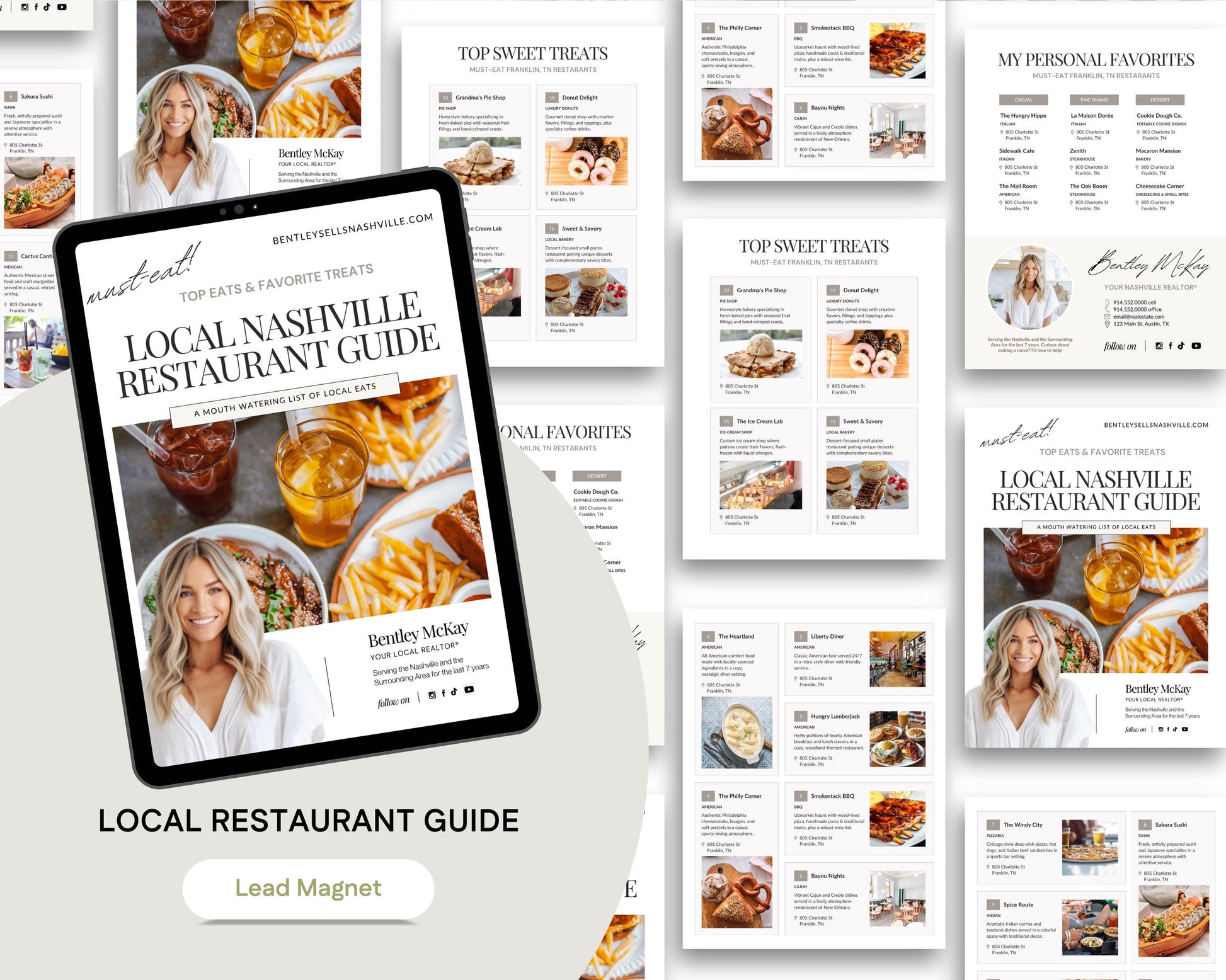 Restaurant Guide Real Estate | Community Guide | Real Estate Local Guide Template | Real Estate Lead Magnet | Newsletter | Home Buyer Guide