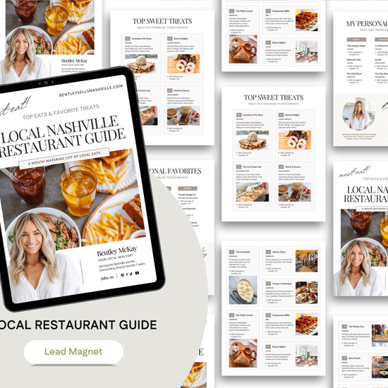 Restaurant Guide Real Estate | Community Guide | Real Estate Local Guide Template | Real Estate Lead Magnet | Newsletter | Home Buyer Guide