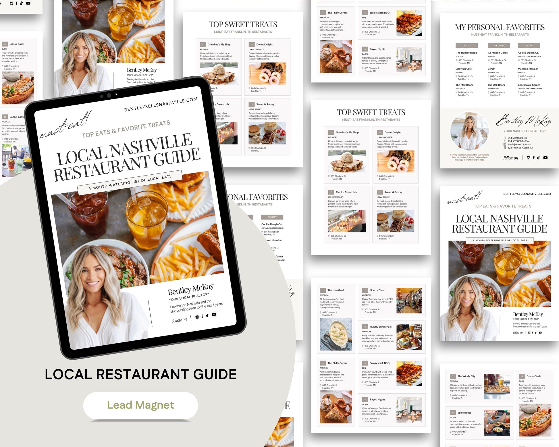 Restaurant Guide Real Estate | Community Guide | Real Estate Local Guide Template | Real Estate Lead Magnet | Newsletter | Home Buyer Guide