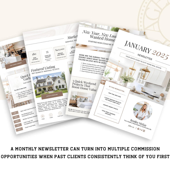 Real Estate January Newsletter | Real Estate Marketing | Real Estate Newsletter | Email Marketing | Canva Template | Printable | New Year