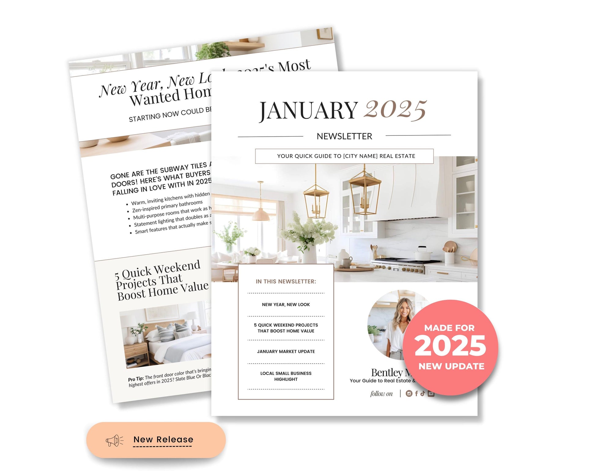 Real Estate January Newsletter | Real Estate Marketing | Real Estate Newsletter | Email Marketing | Canva Template | Printable | New Year