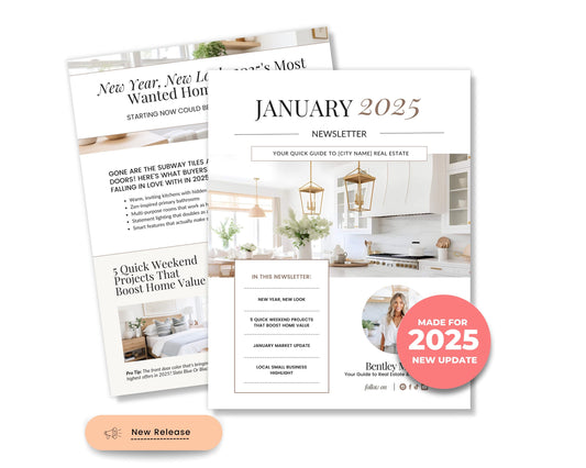Real Estate January Newsletter | Real Estate Marketing | Real Estate Newsletter | Email Marketing | Canva Template | Printable | New Year