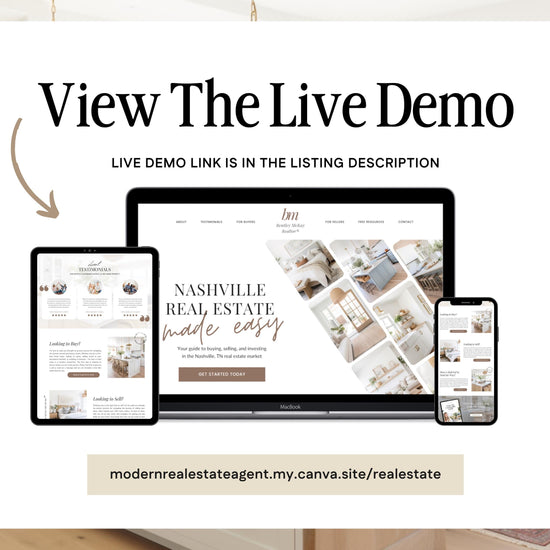 Real Estate Canva Website Template | Real Estate Agent Website Template | Landing Page | Lead Magnet | Home Buyer Guide | Home Seller Guide