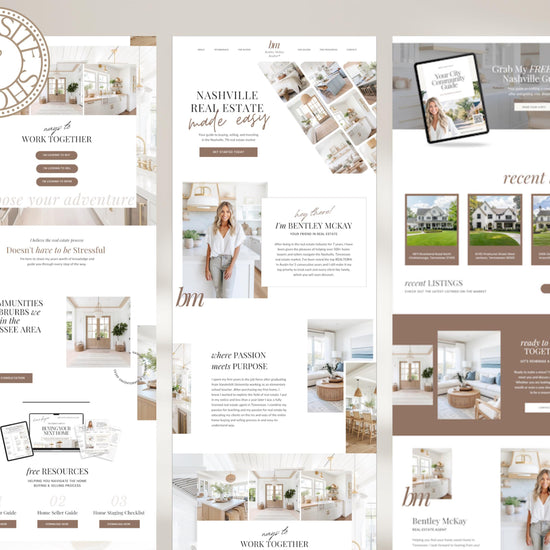Real Estate Canva Website Template | Real Estate Agent Website Template | Landing Page | Lead Magnet | Home Buyer Guide | Home Seller Guide