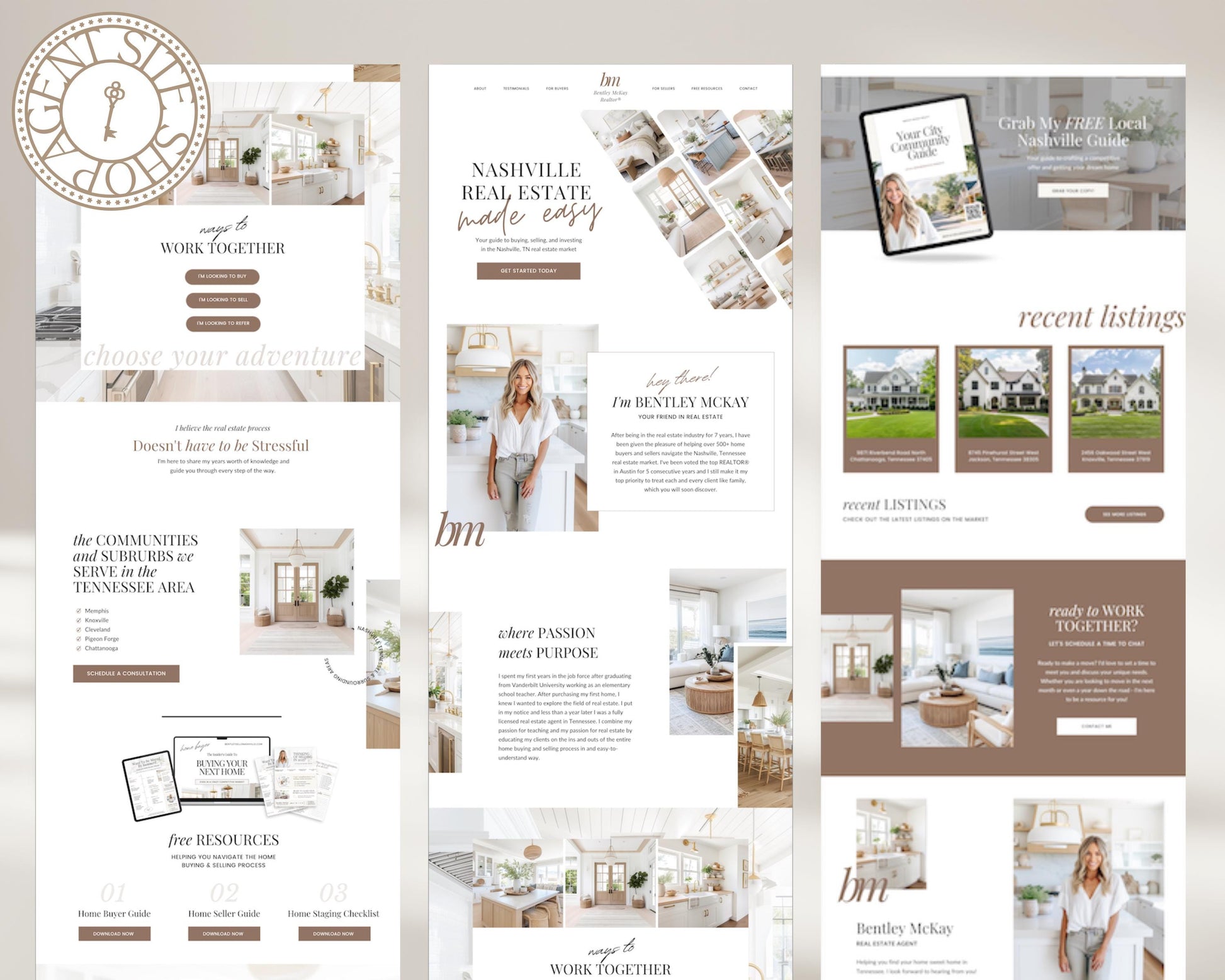 Real Estate Canva Website Template | Real Estate Agent Website Template | Landing Page | Lead Magnet | Home Buyer Guide | Home Seller Guide