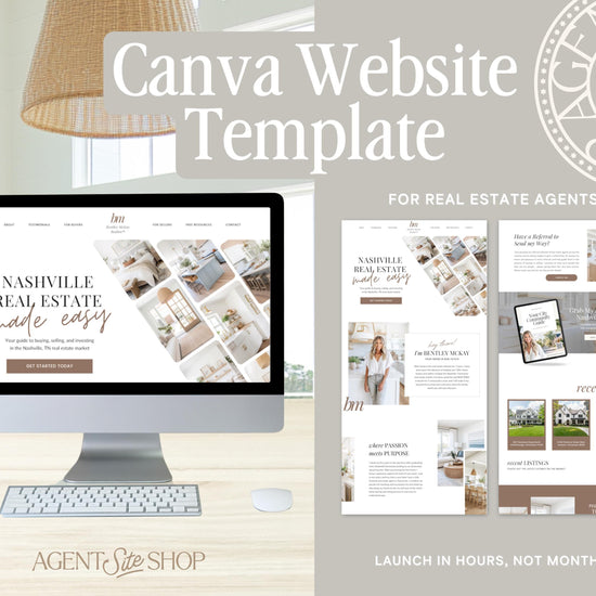 Real Estate Canva Website Template | Real Estate Agent Website Template | Landing Page | Lead Magnet | Home Buyer Guide | Home Seller Guide