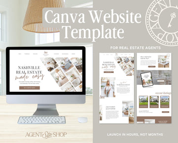 Real Estate Canva Website Template | Real Estate Agent Website Template | Landing Page | Lead Magnet | Home Buyer Guide | Home Seller Guide