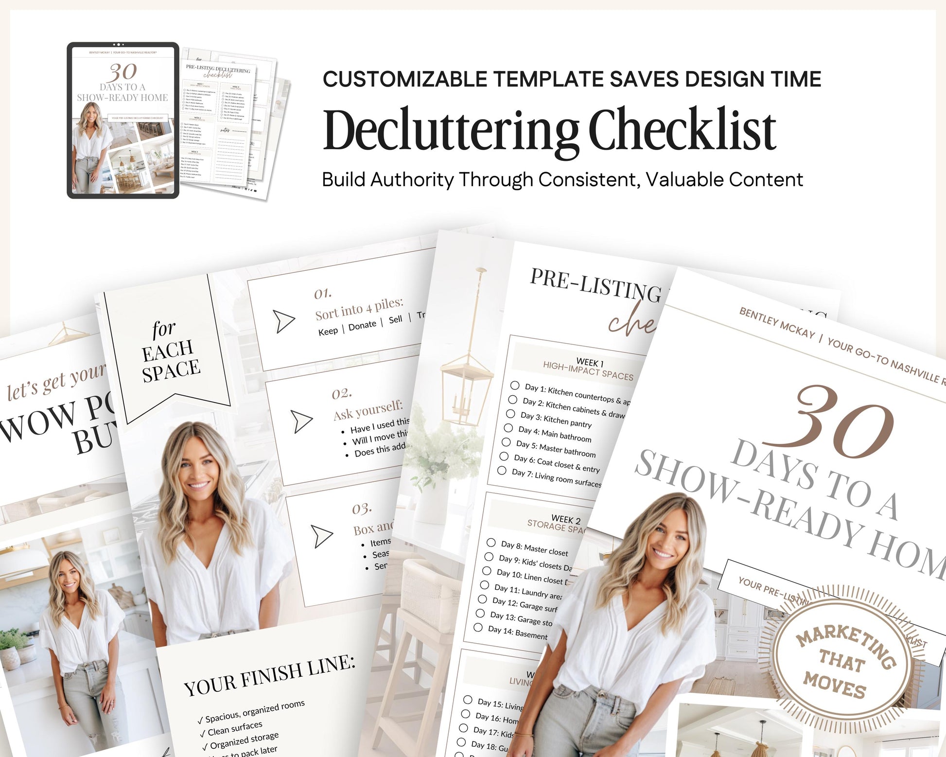 30 Days of Decluttering Checklist | Real Estate Lead Magnet | Listing Checklist | Decluttering Checklist | Real Estate Marketing | Lead Gen