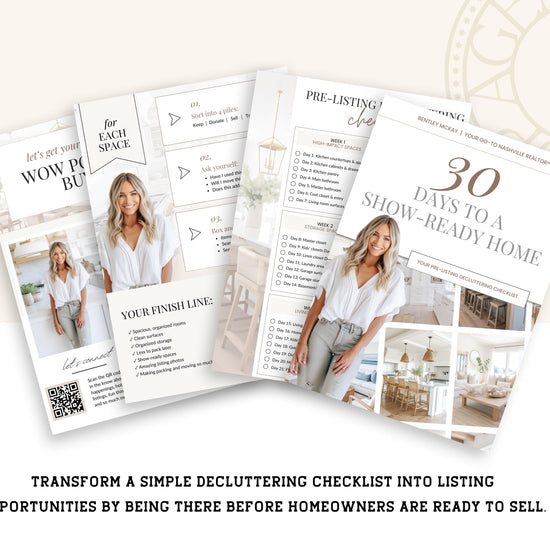 30 Days of Decluttering Checklist | Real Estate Lead Magnet | Listing Checklist | Decluttering Checklist | Real Estate Marketing | Lead Gen