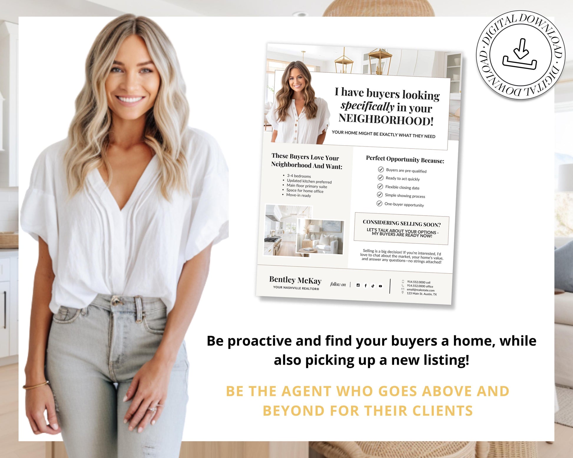 Golden Letter | I Have Buyers Letter | Seller Prospecting Flyer | Home Buyer Prospecting Letter | Real Estate Marketing | Farming Flyer