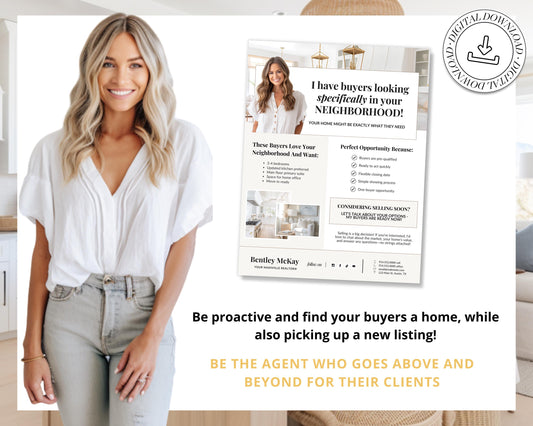 Golden Letter | I Have Buyers Letter | Seller Prospecting Flyer | Home Buyer Prospecting Letter | Real Estate Marketing | Farming Flyer