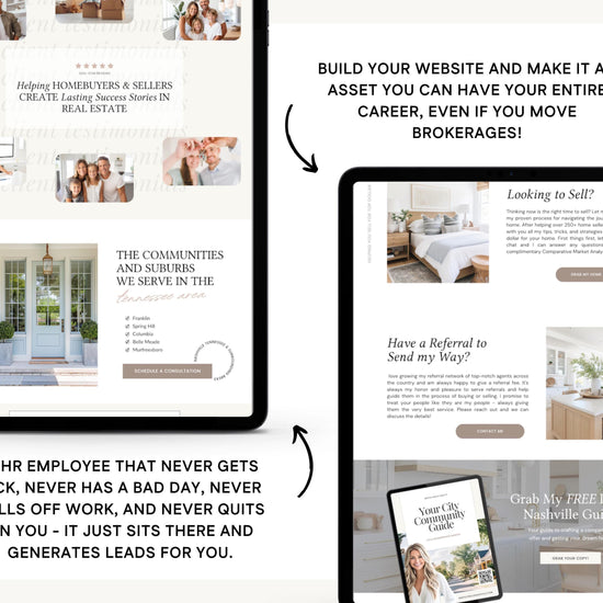 Real Estate Canva Website Template | Real Estate Agent Website Template | Landing Page | Lead Magnet | Home Buyer Guide | Home Seller Guide