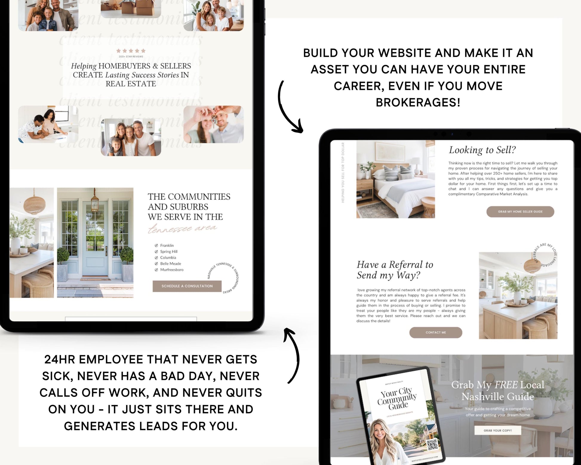 Real Estate Canva Website Template | Real Estate Agent Website Template | Landing Page | Lead Magnet | Home Buyer Guide | Home Seller Guide