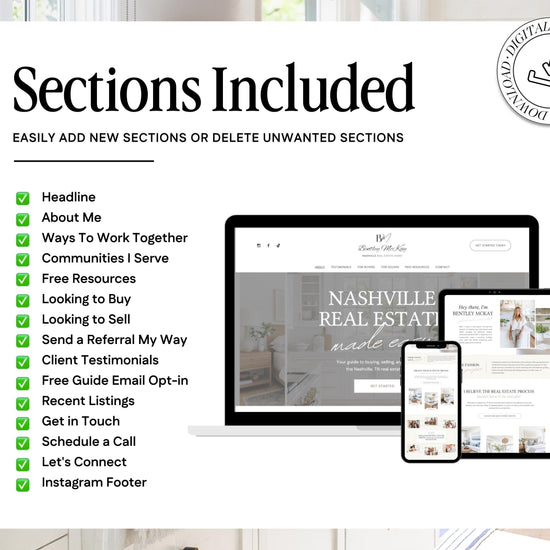 Real Estate Canva Website Template | Real Estate Agent Website Template | Landing Page | Lead Magnet | Home Buyer Guide | Home Seller Guide