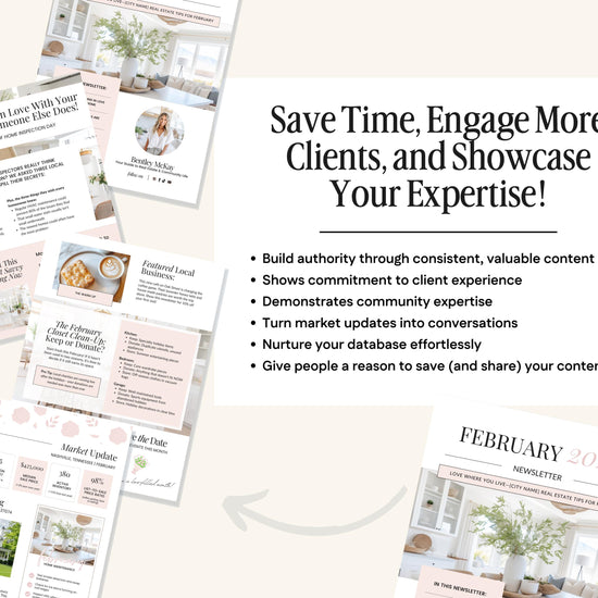 February Real Estate Newsletter | Real Estate Marketing | Real Estate Newsletter | Email Marketing | Canva Template| Printable | Valentine's