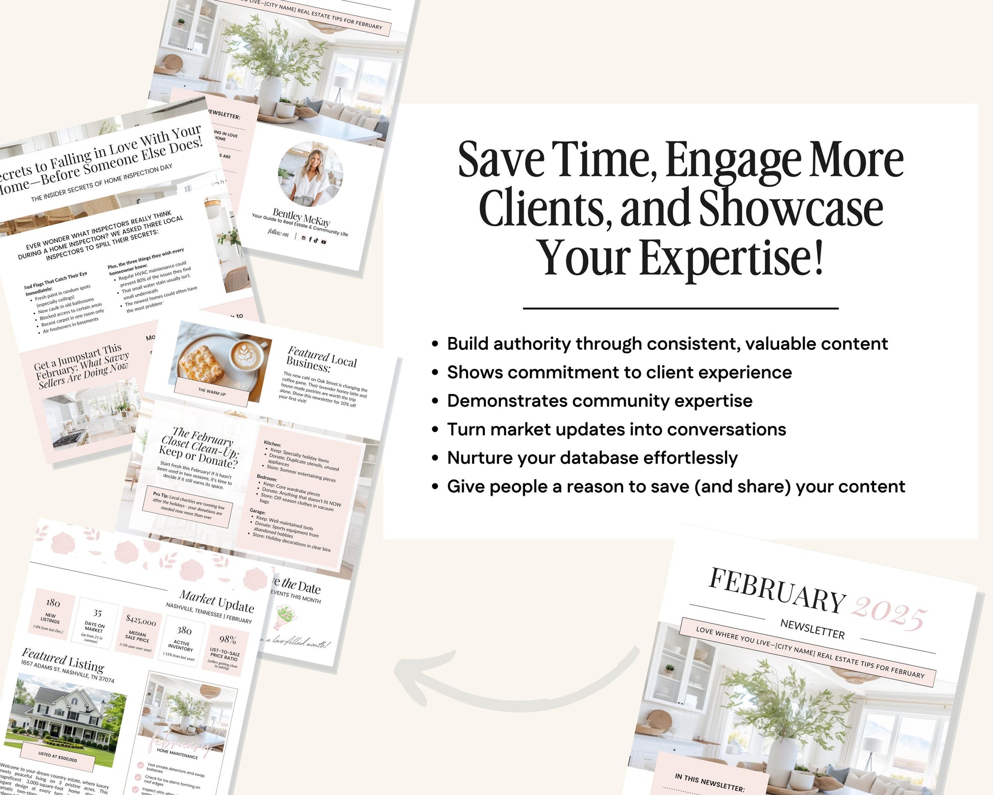 February Real Estate Newsletter | Real Estate Marketing | Real Estate Newsletter | Email Marketing | Canva Template| Printable | Valentine's