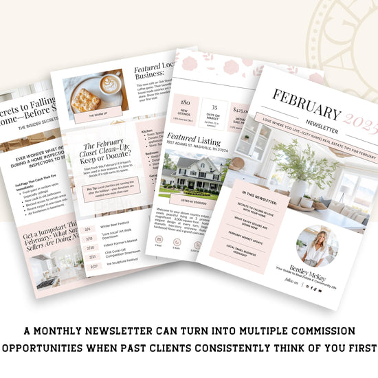February Real Estate Newsletter | Real Estate Marketing | Real Estate Newsletter | Email Marketing | Canva Template| Printable | Valentine's