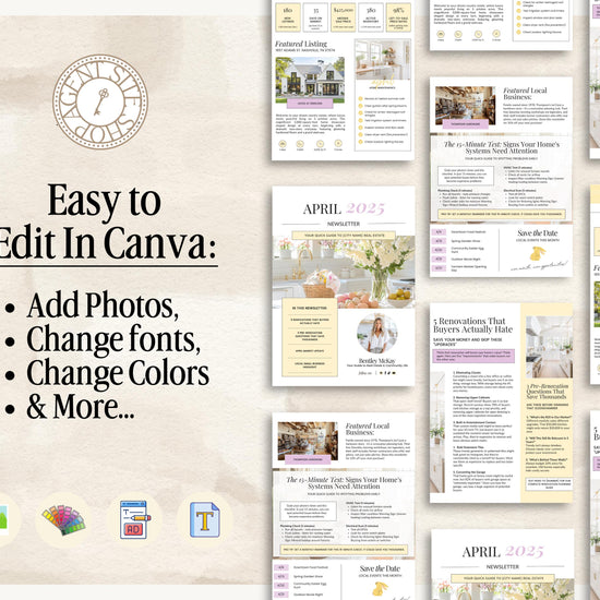 April Real Estate Newsletter | Real Estate Marketing | Monthly Real Estate Newsletter | Email Marketing | Canva Template| Printable| Easter