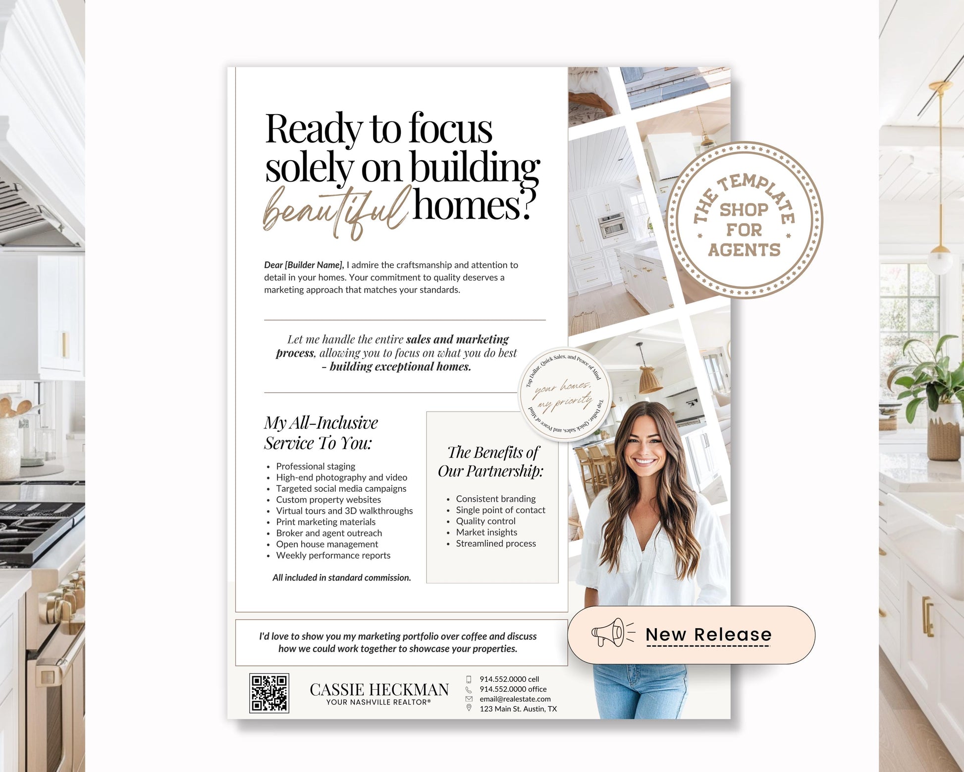 Builder Partnership Proposal Letter | Real Estate Template | Home Builder Letter| Realtor Marketing Flyer| Editable Real Estate Marketing|