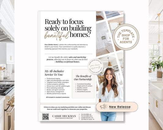 Builder Partnership Proposal Letter | Real Estate Template | Home Builder Letter| Realtor Marketing Flyer| Editable Real Estate Marketing|