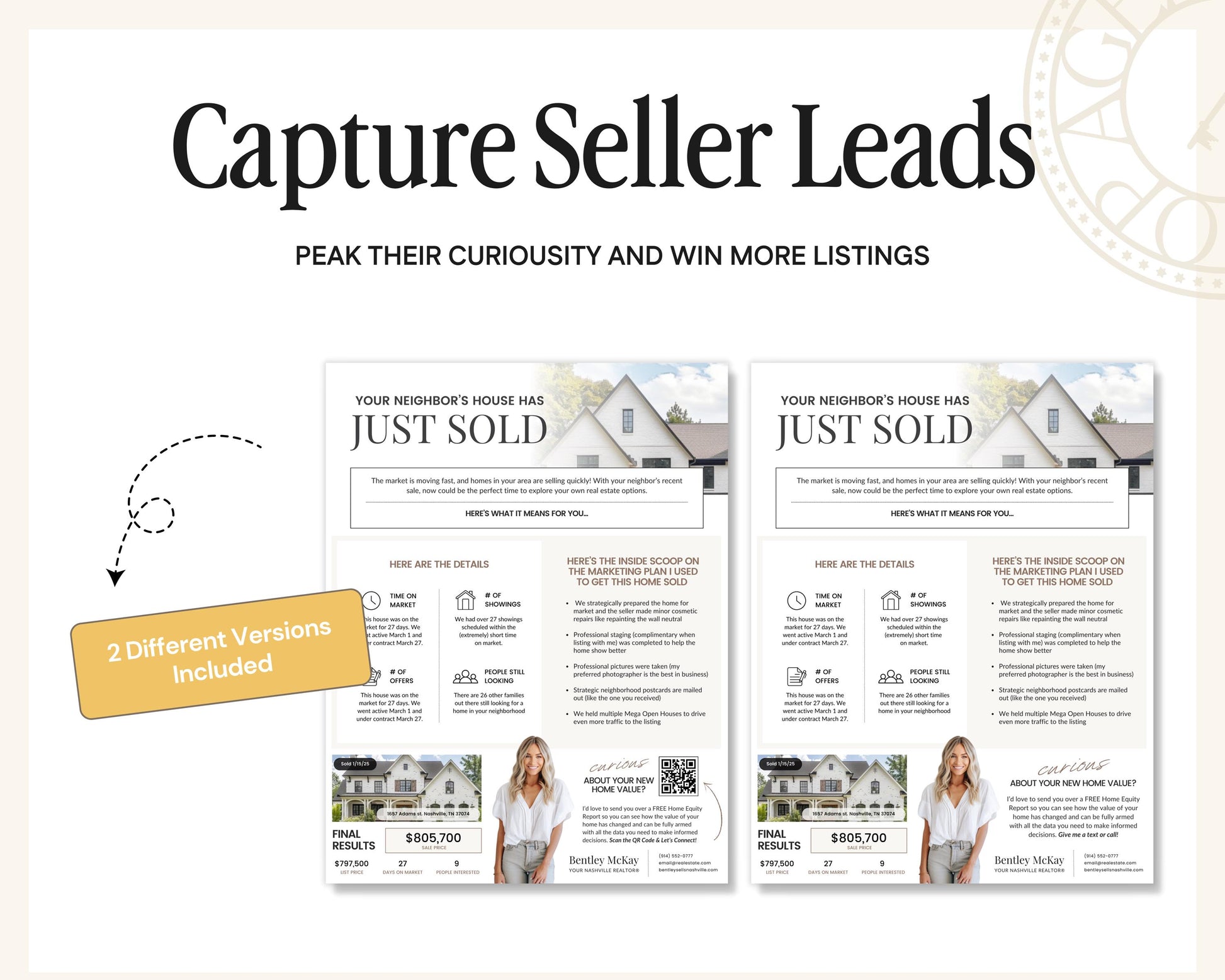 Real Estate Sold Neighbor's House Flyer | Just Sold Letter | Real Estate Mailer | Real Estate Farming Flyer | Real Estate Marketing | Canva