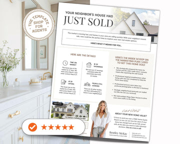 Real Estate Sold Neighbor's House Flyer | Just Sold Letter | Real Estate Mailer | Real Estate Farming Flyer | Real Estate Marketing | Canva
