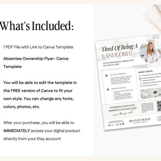 Absentee Ownership Flyer | Real Estate Marketing | Canva Template | Real Estate Template | Landlord Into Listing | Absentee Ownership Letter