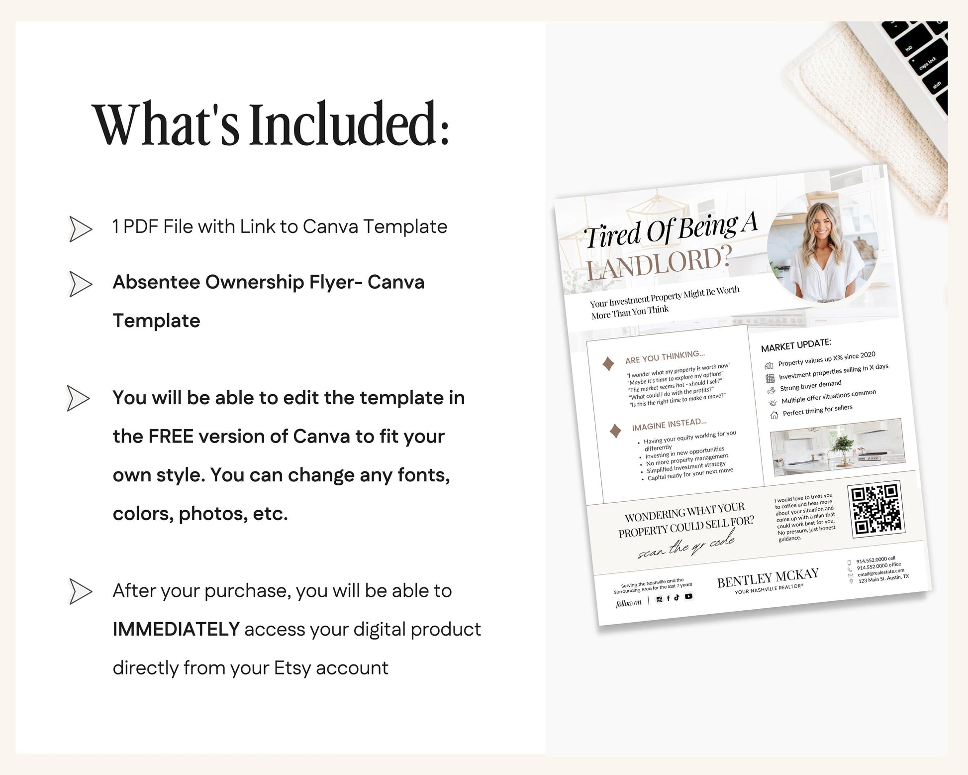 Absentee Ownership Flyer | Real Estate Marketing | Canva Template | Real Estate Template | Landlord Into Listing | Absentee Ownership Letter