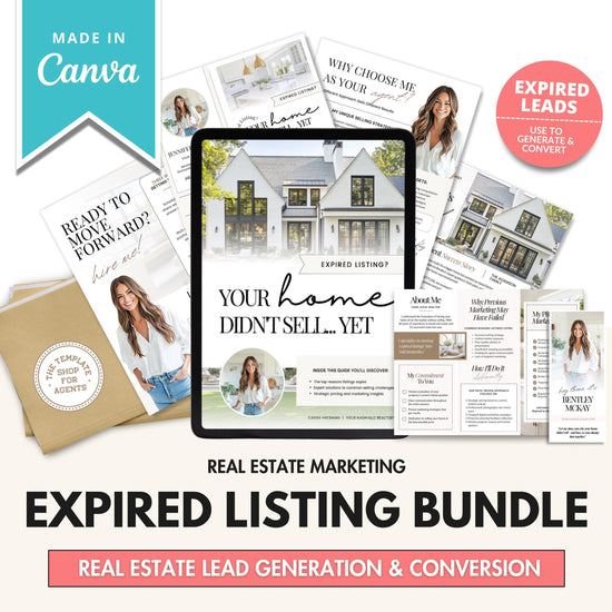 Expired Listing Bundle | Expired Prospecting | Canva Template | Real Estate Template | New Agent Flyer | Expired Listing Letter| Real Estate