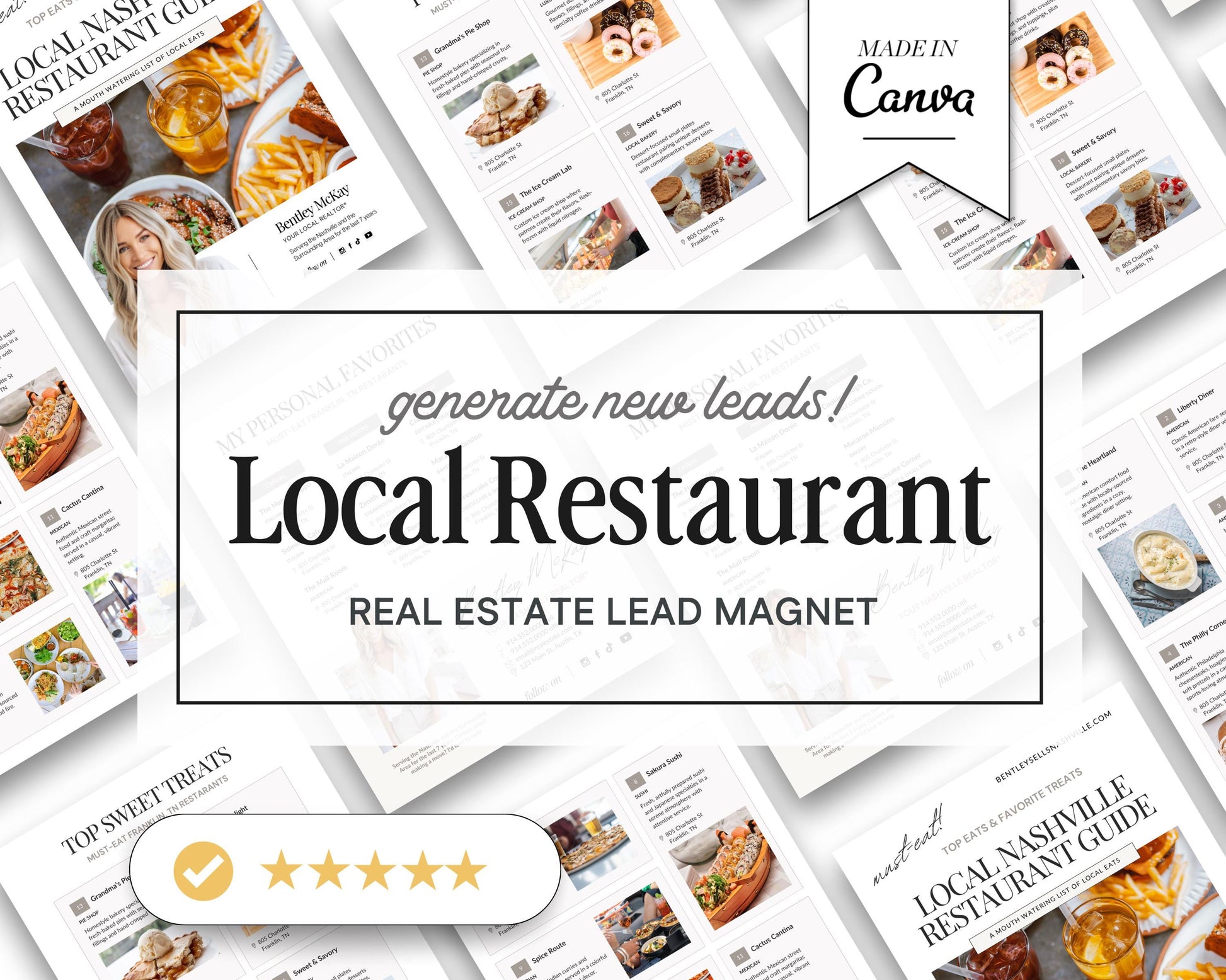 Restaurant Guide Real Estate | Community Guide | Real Estate Local Guide Template | Real Estate Lead Magnet | Newsletter | Home Buyer Guide
