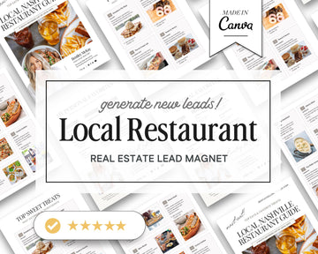 Restaurant Guide Real Estate | Community Guide | Real Estate Local Guide Template | Real Estate Lead Magnet | Newsletter | Home Buyer Guide