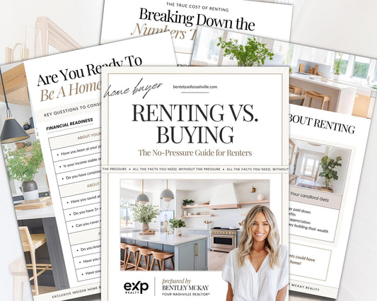 Rent Vs Buy Guide | Stop Paying Rent Flyer | Home Buyer Prospecting Flyer | Real Estate Marketing | Farming Flyer | Buyer Lead Magnet