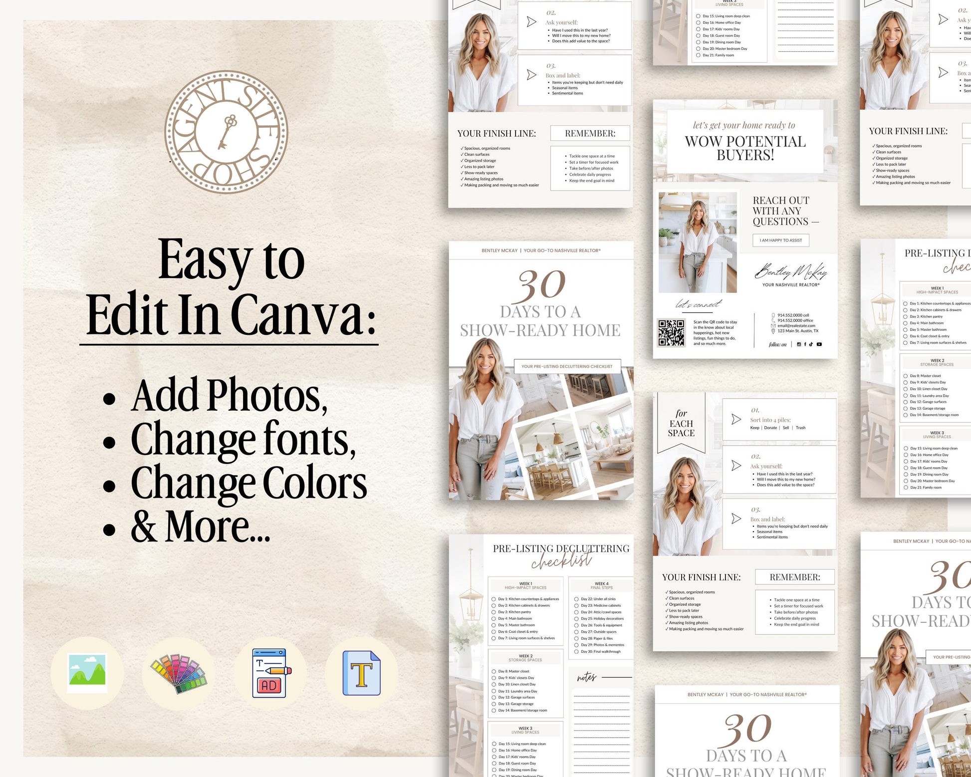30 Days of Decluttering Checklist | Real Estate Lead Magnet | Listing Checklist | Decluttering Checklist | Real Estate Marketing | Lead Gen