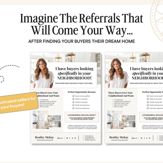 Golden Letter | I Have Buyers Letter | Seller Prospecting Flyer | Home Buyer Prospecting Letter | Real Estate Marketing | Farming Flyer