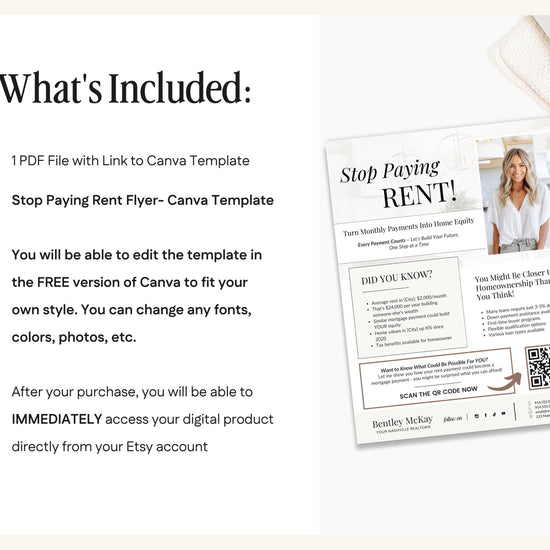 Stop Buying Rent Flyer | Buyer Prospecting Flyer | Home Buyer Prospecting Letter | Real Estate Marketing | Farming Flyer | Rent vs Buy Flyer