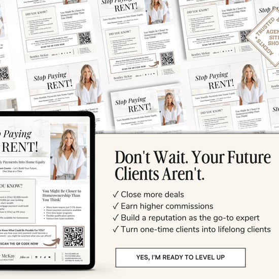 Stop Buying Rent Flyer | Buyer Prospecting Flyer | Home Buyer Prospecting Letter | Real Estate Marketing | Farming Flyer | Rent vs Buy Flyer