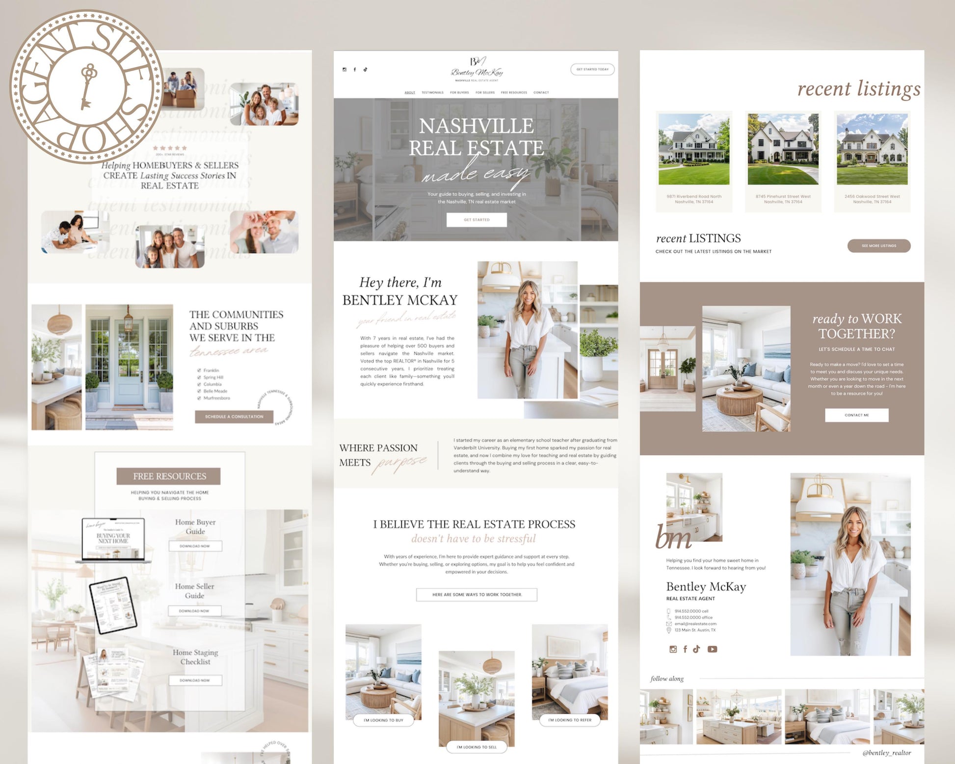 Real Estate Canva Website Template | Real Estate Agent Website Template | Landing Page | Lead Magnet | Home Buyer Guide | Home Seller Guide