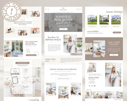 Real Estate Canva Website Template | Real Estate Agent Website Template | Landing Page | Lead Magnet | Home Buyer Guide | Home Seller Guide