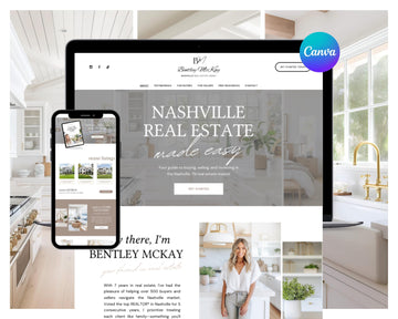Real Estate Canva Website Template | Real Estate Agent Website Template | Landing Page | Lead Magnet | Home Buyer Guide | Home Seller Guide