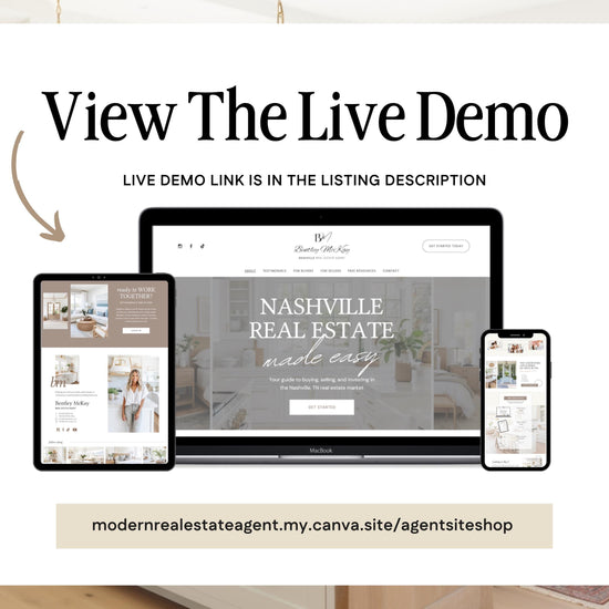 Real Estate Canva Website Template | Real Estate Agent Website Template | Landing Page | Lead Magnet | Home Buyer Guide | Home Seller Guide