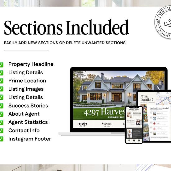 Property Listing Canva Website Template | Real Estate Agent Website Template | Landing Page | Lead Magnet | Home Buyer Guide |Seller Guide