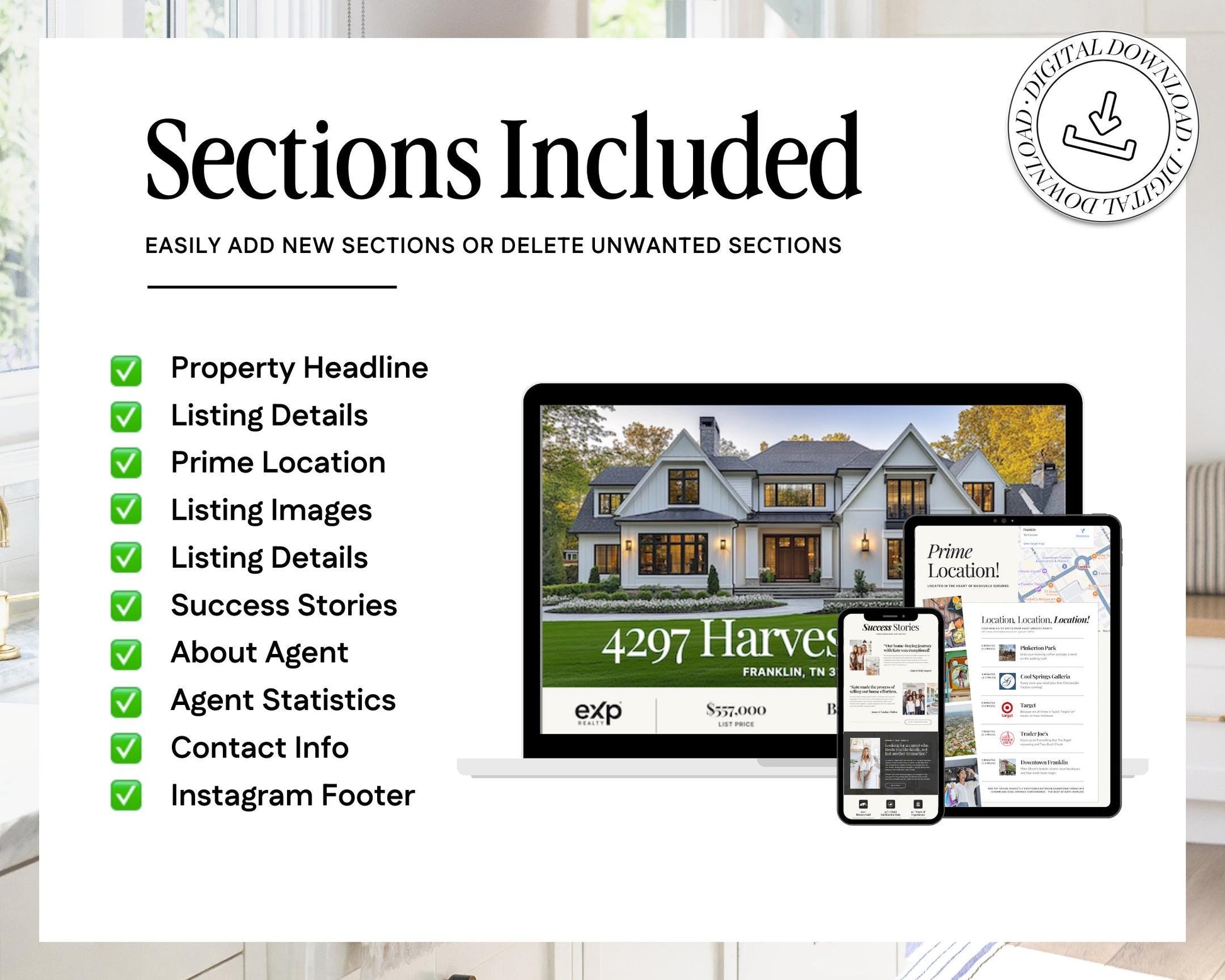 Property Listing Canva Website Template | Real Estate Agent Website Template | Landing Page | Lead Magnet | Home Buyer Guide |Seller Guide