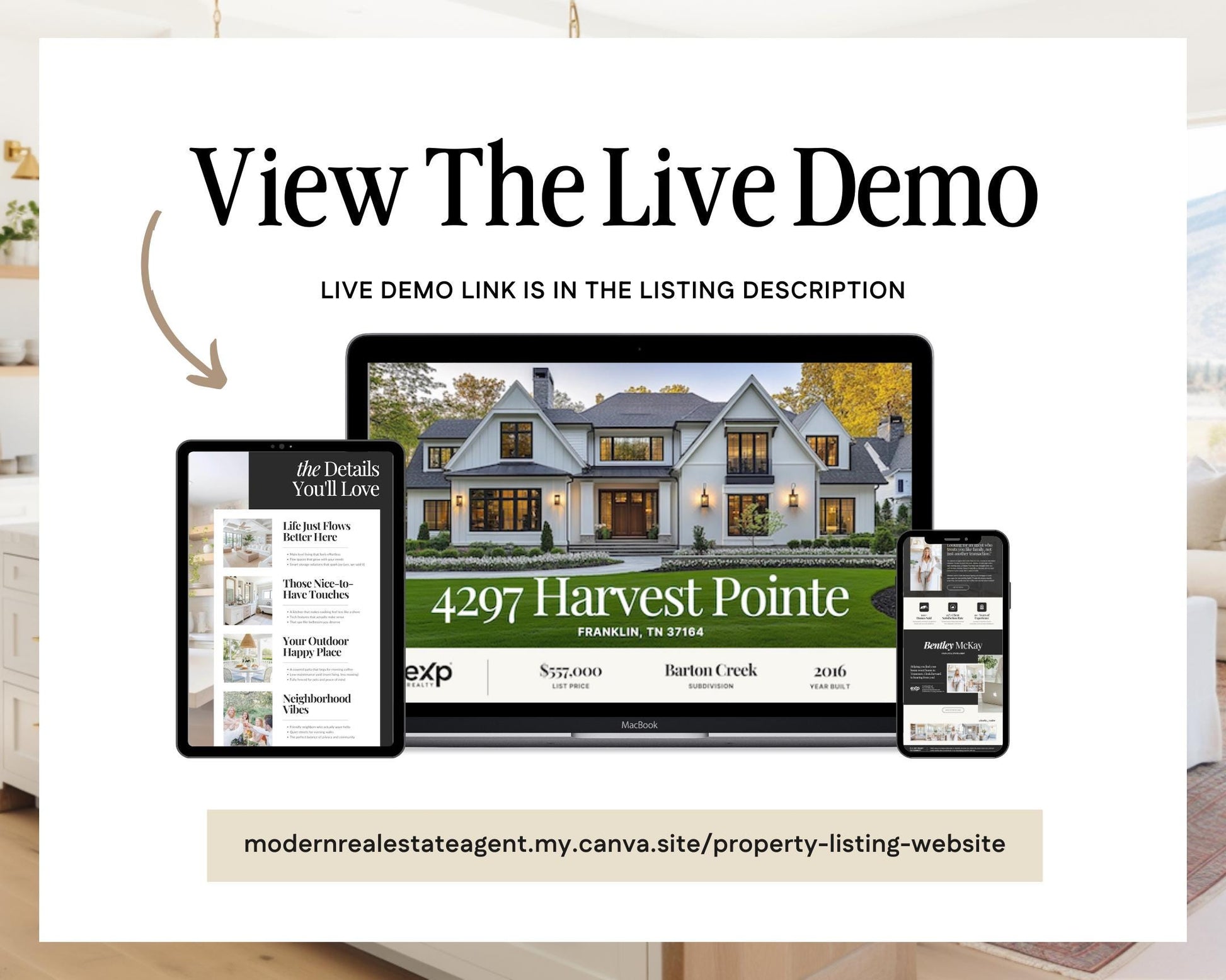 Property Listing Canva Website Template | Real Estate Agent Website Template | Landing Page | Lead Magnet | Home Buyer Guide |Seller Guide