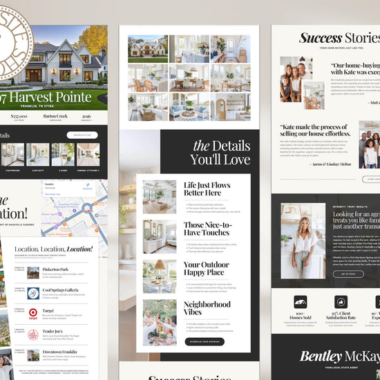 Property Listing Canva Website Template | Real Estate Agent Website Template | Landing Page | Lead Magnet | Home Buyer Guide |Seller Guide